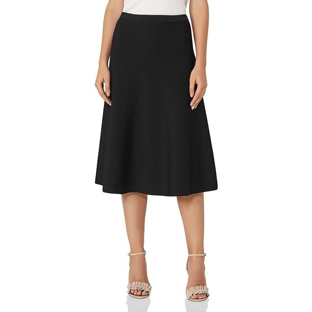 Reiss Loretta A Line Midi Skirt Womens Size 4‎ Black Classic Elegant EUC